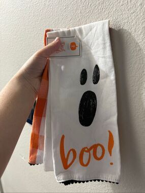 Halloween Boo Ghost 2 Pack Kitchen Towels New